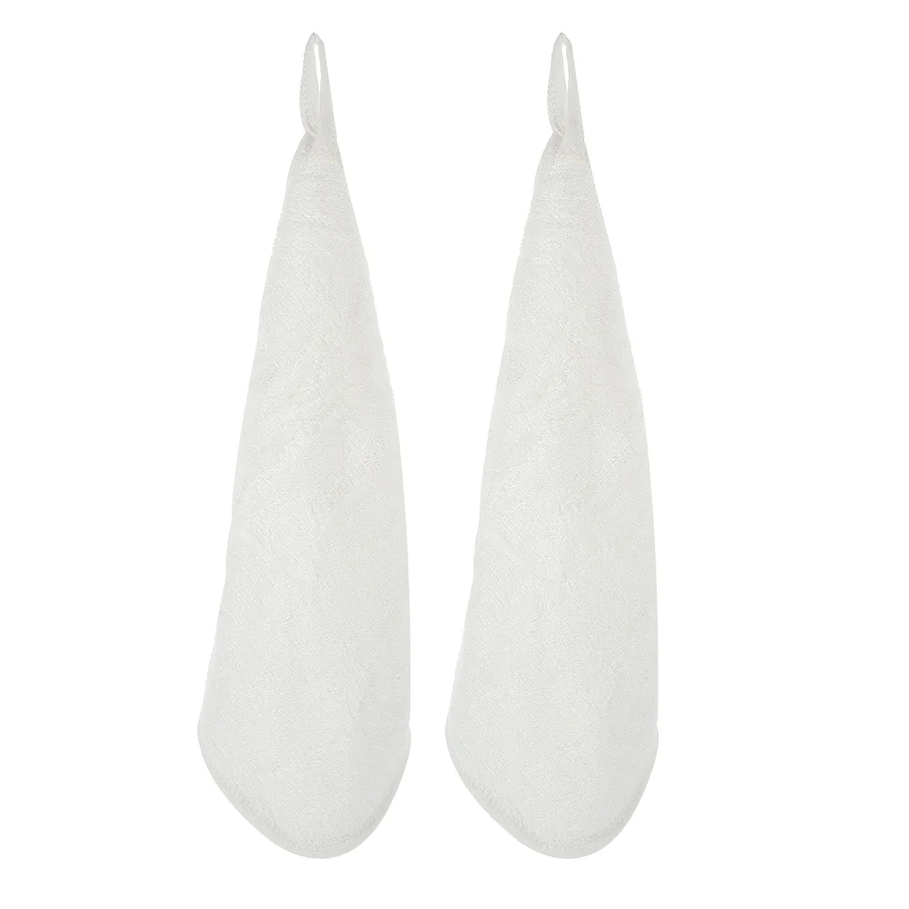 

2pcs White Baby Bath Towels Newborn Washcloths Soft Absorbing Breathable Multi-purpose Square Cloth Toddler Burp Hand Drying