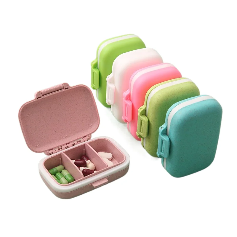 Mini Portable Pills Organizer Case 3 Grids PillBox Tablet Storage Container Weekly Medicine Pill's Box Pill Case Drug Dispense