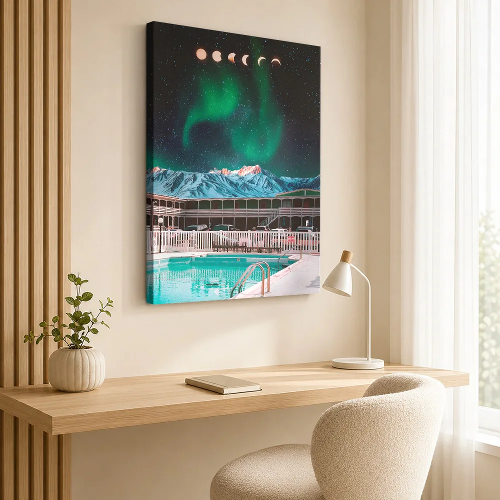 Dream Swimming Pool Canvas Painting Poster Custom Modern Aesthetic Canvas Wall Art for Living Room Bedroom Decor Ready to Hang