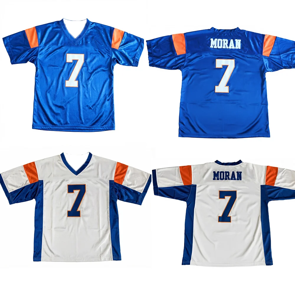 Men's and Women's Alex Moran #7 Blue American Movie Football Jersey Retro Castle #54 Quick-Drying Short Sleeve Cycling Top