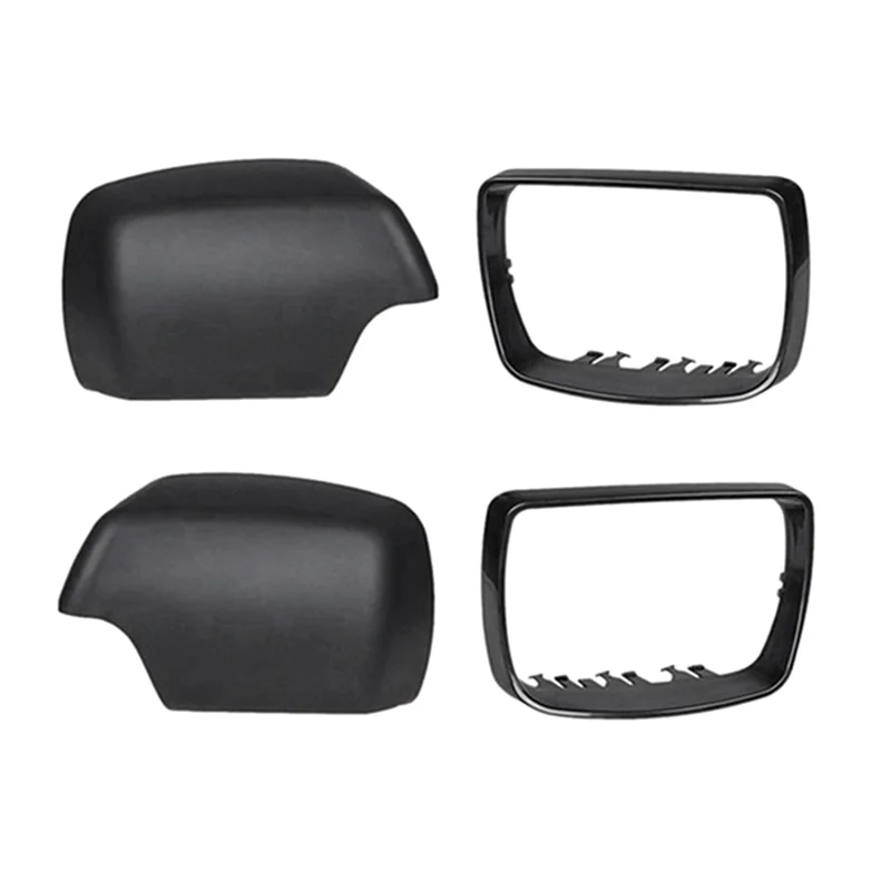 Car Rearview Mirror Cover Shell Side Mirror Caps With Frame Black Automotive Supplies For BMW E53 X5 2000-2006-ABQF