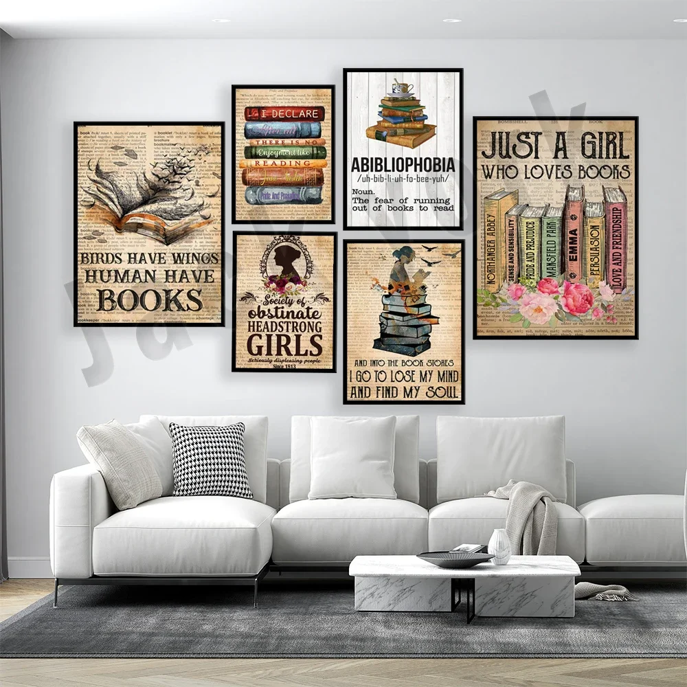 Stubborn Stubborn Girl Seriously Unflattering Society Jane Austen retro poster, gift for book lovers, bookstore poster