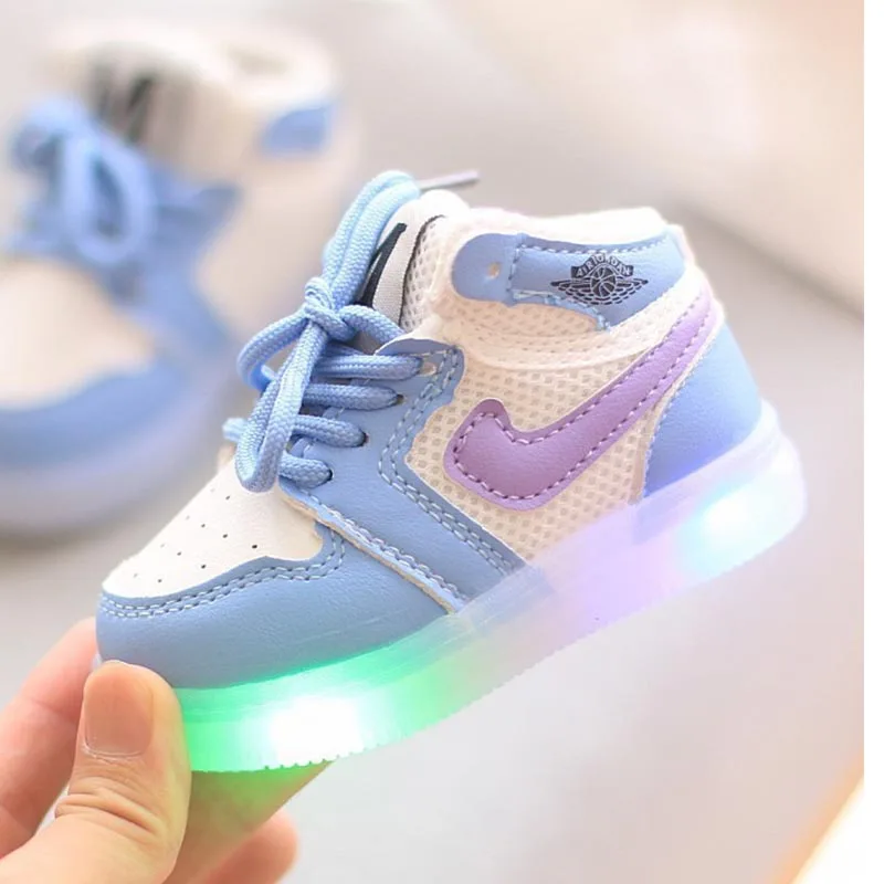 Spring and Autumn Children Shoe Boys Girls Lighted Sneakers Glowing Shoe Soft Soled Breathable Casual Infant Toddler Shoes