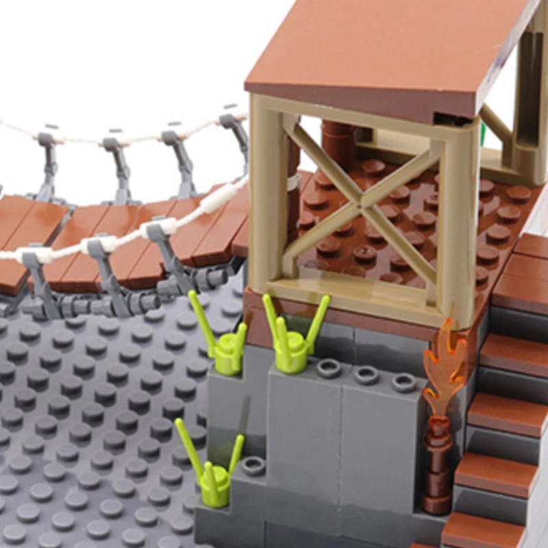 كابل الحديد جسر تعليق اللبنات أجزاء فضفاضة مشهد الجسيمات الصغيرة تجميعها لعبة طفل DIY بها بنفسك التعليمية لغز الحلي