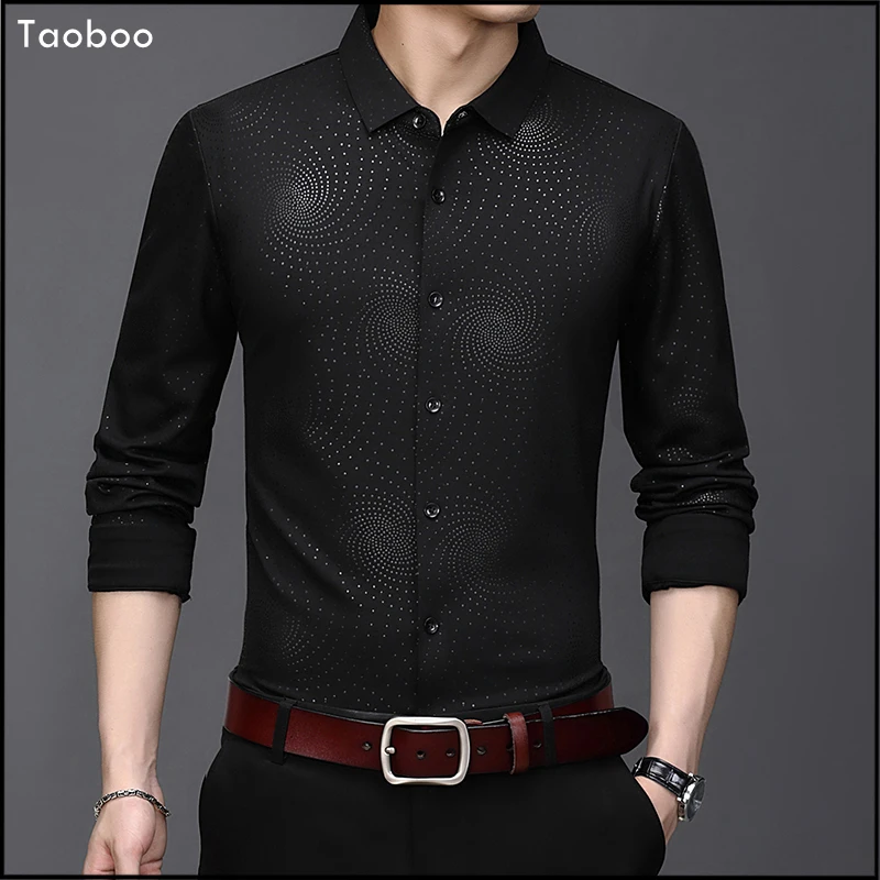 Taoboo 2022 New Casual Slim Social Shirt High quality Business Men's shirt English Style Spotted shirt Fashion Men's clothing