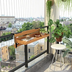 Adjustable Balcony Hanging Table Space-Saving Foldable Desk Durable Rail-Mounted Table for Outdoor Spaces Practical Outdoor