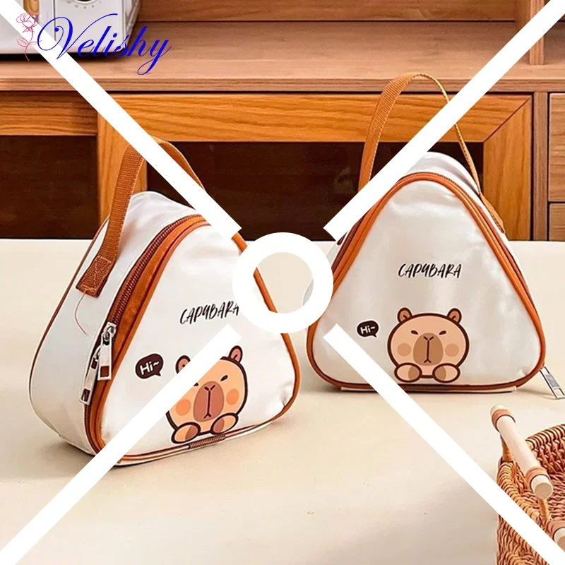 

Изолированная сумка для обеда с изображением капибары, портативная изолированная сумка для пикника, маслостойкая и водонепроницаемая сумка для ланча, многоразовая сумка-холодильник