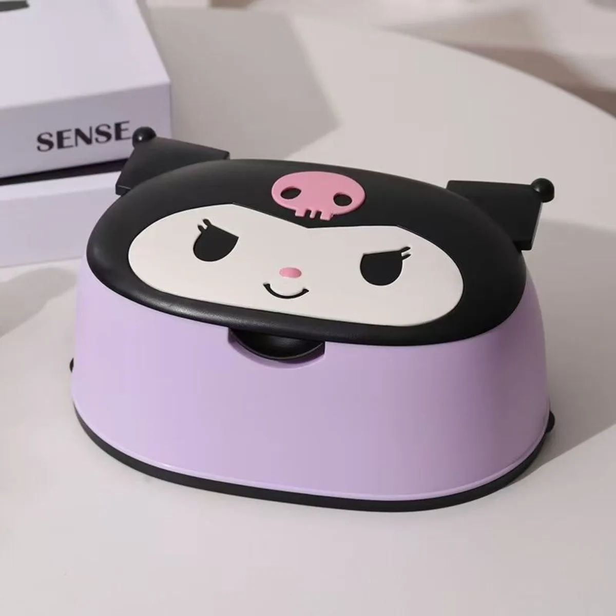 Anime Hello Cute Kittyt Kuromi My Melody Cartoon Desktop Tissue Box Large Capacity Spring Holder Storage Organizer for Home Gift view 6