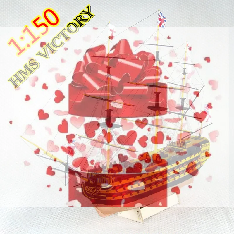 

【BS】1 шт. Сборная модель корабля ручной работы, 21 дюйм, деревянная, 3D, «Победа», подарок