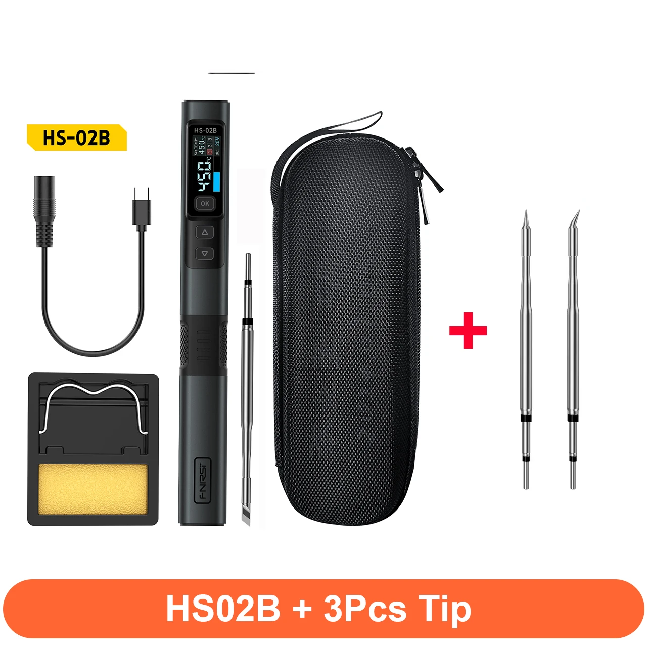 FNIRSI HS02 Soldeerbout HS-02A Gereedschapskist PD 100W Verstelbare Constante Temperatuur Lassen Reparatie Tools C210 Tips - afbeelding 1