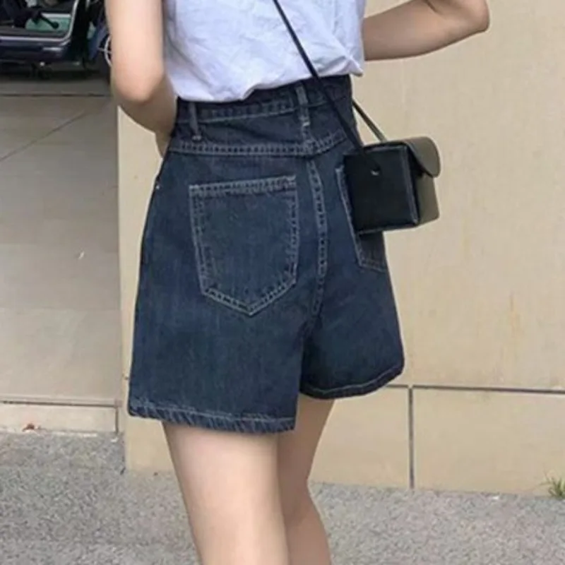 Mini Denim Skirts Women A-line High Waist Slim Button Zipper Simple New Solid Korean Style Plus Size Vintage Fashion Chic Casual