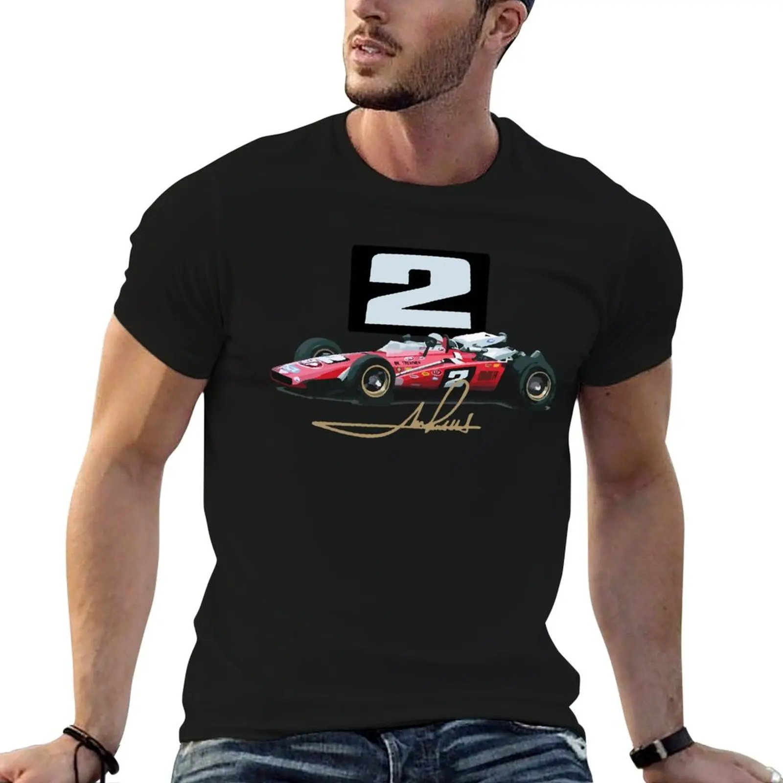 

Mario Andretti 1969 Brawner Hawk T-Shirt cotton t shirt man t shirts for man graphic tees t shirts cotton 100% T-shirt