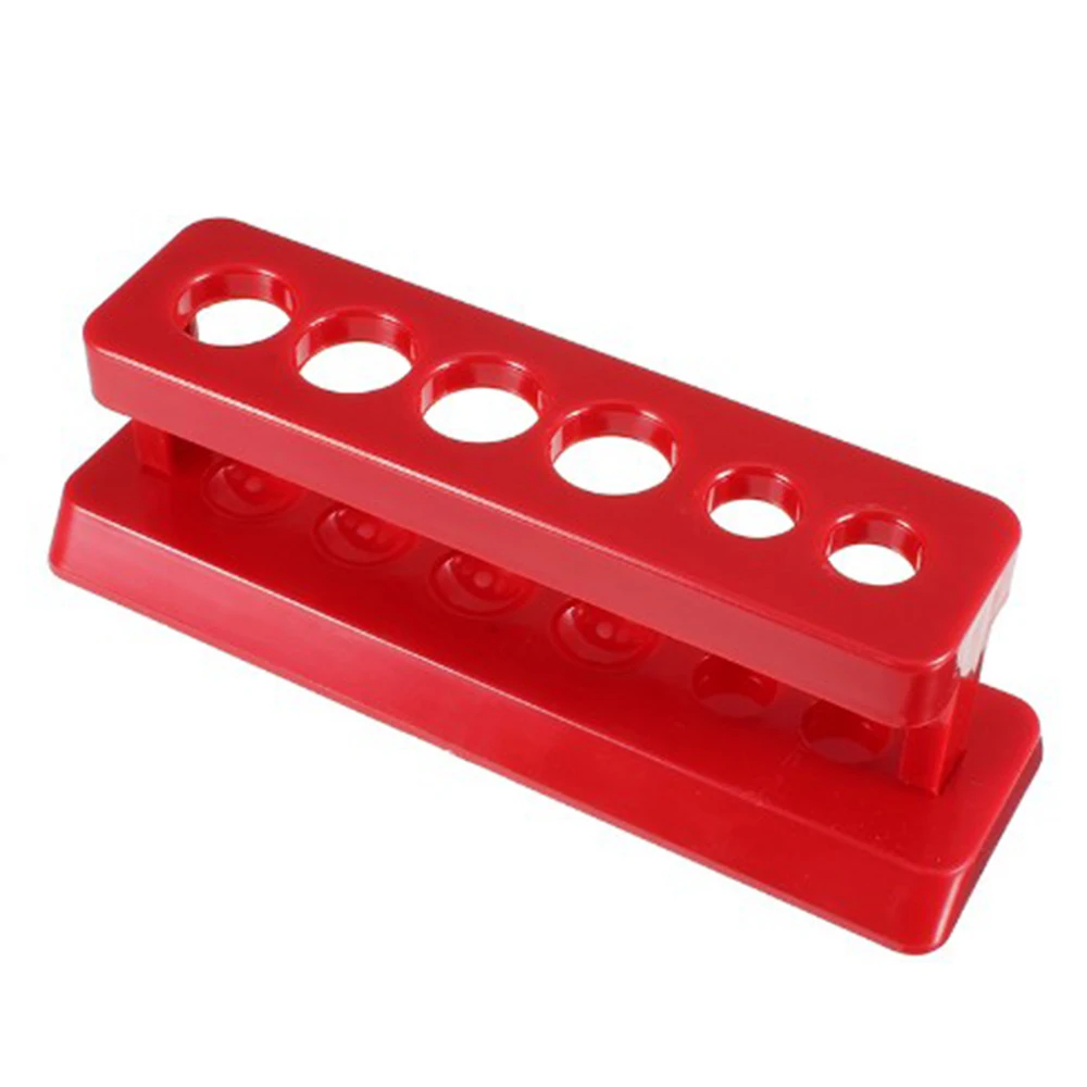 Hot Red Plastic Test Tube Rack 6 Holes Holder Support Burette Stand Laboratory Test tube Stand Shelf Lab School Supplies
