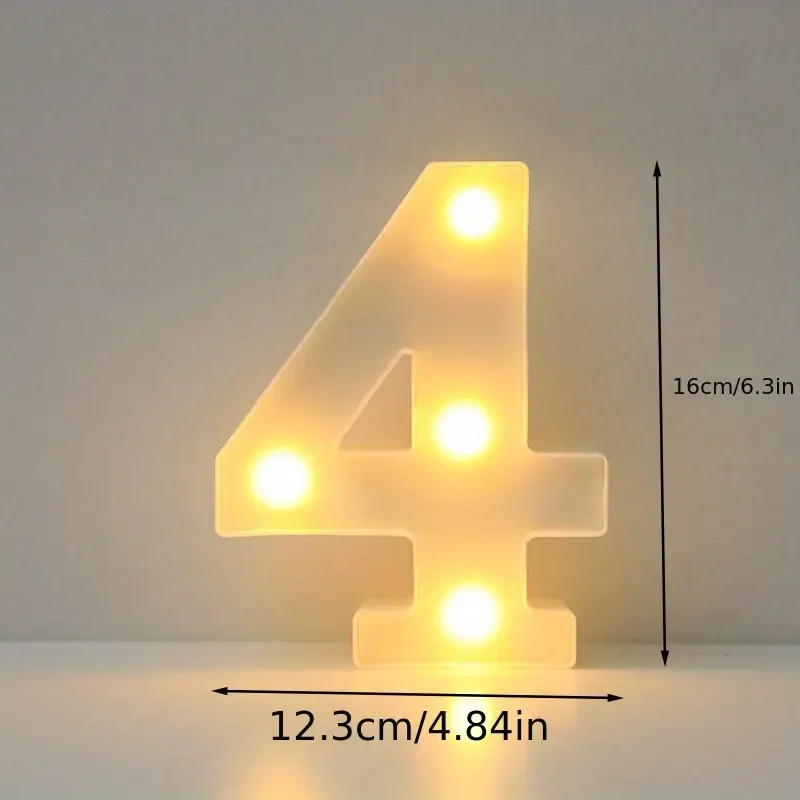 1pc 6,3 zoll Dekorative LED Lampe Weiß Kunststoff Festzelt Anzahl Licht up Zeichen Neon Für Home Hochzeit Party geburtstag Urlaub Dekor – Detail 4