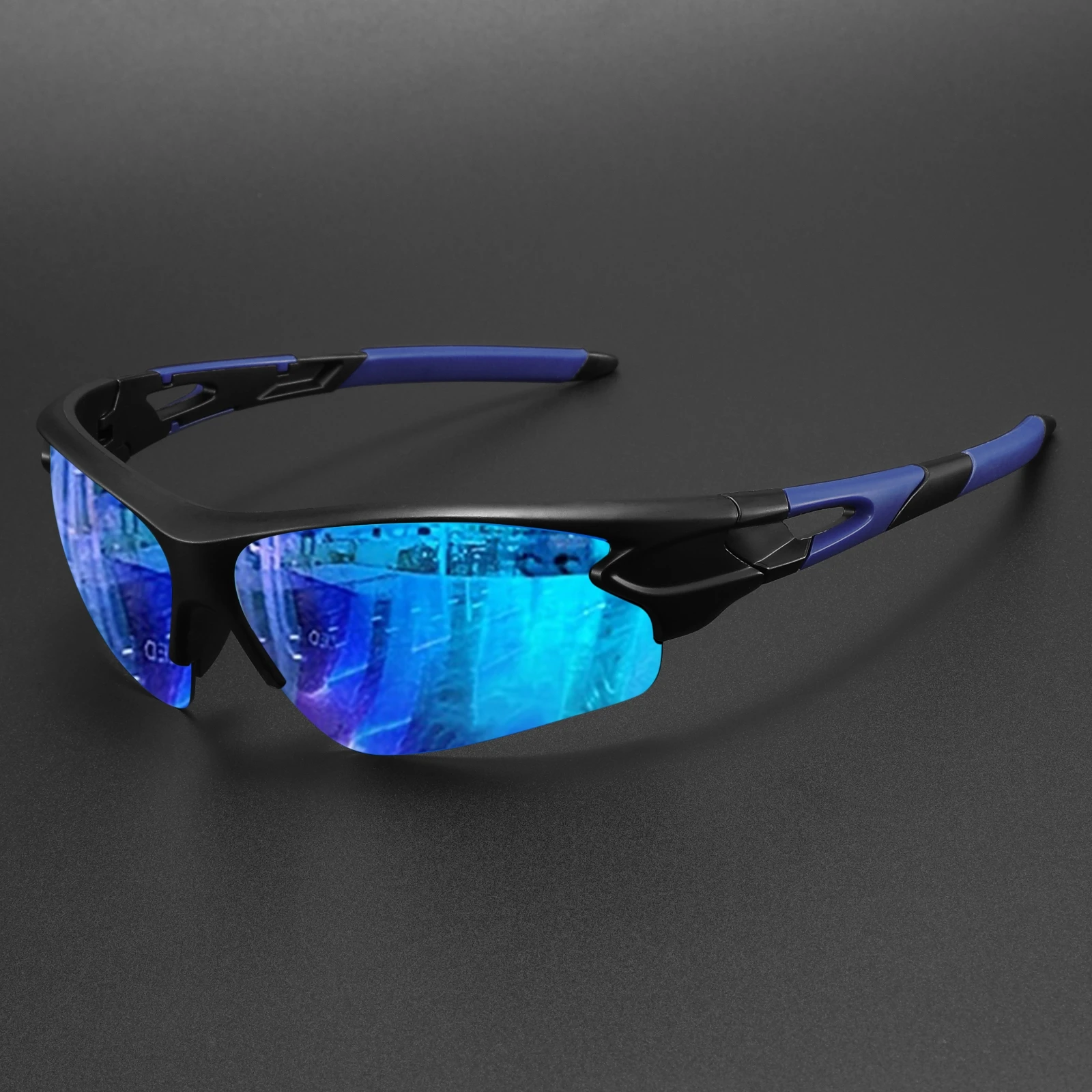 Neue umlaufende Sport-Sonnenbrille, halbrandlos, leicht, zum Radfahren, Wandern, täglich, Unisex, UV400, beschlagfrei, Outdoor-Brille