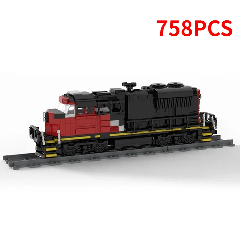 Freight Train Wagon Building Blocks MOC-47989 EMD SD70M-2 CN Cargo Train Small Particle Assembly Model Kids Toy Birthday Gift