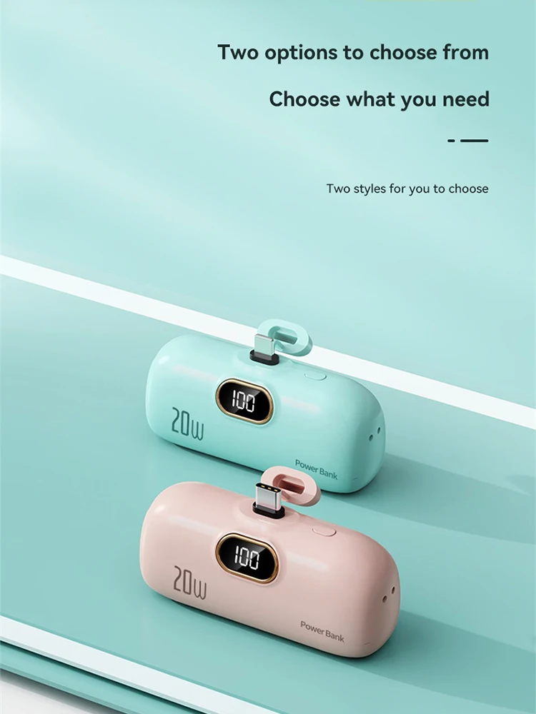 Xiaomi 30000mAh Mini Portable Power Bank Capsule Mobile Power Supply Emergency External Battery Fast Charger For Type-c iPhone