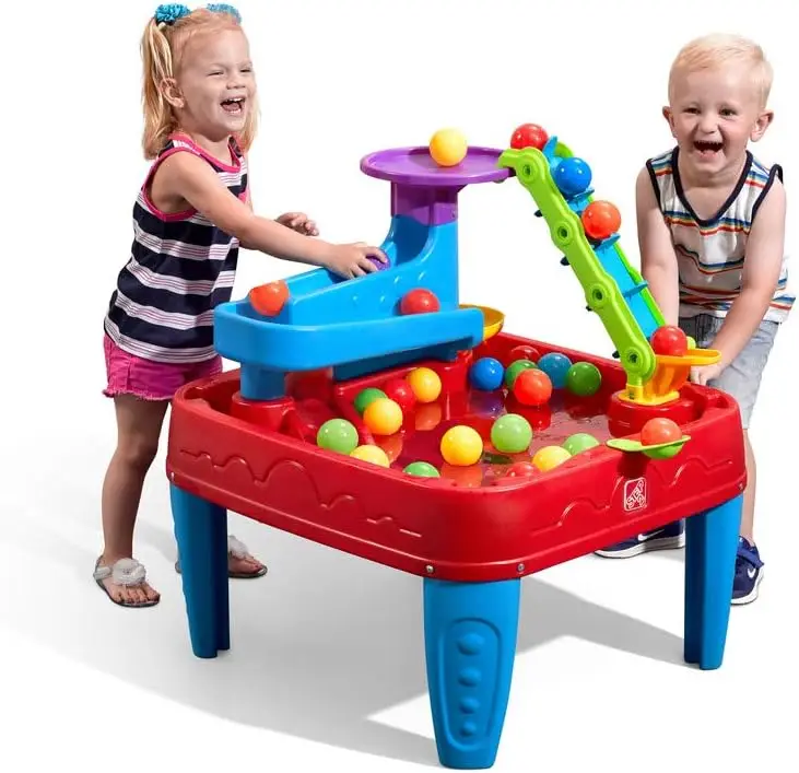 Step2 Stem Discovery Ball Table, Kids Water Table Activity Sensory Playset, Summer Outdoor Toys, 13 Piece Water Toy