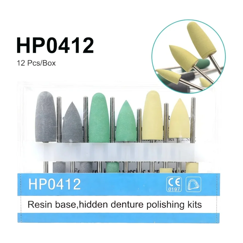 

12 шт./компл., стоматологическая полимерная основа, наборы для полировки скрытых протезов для низкоскоростного углового наконечника, стоматологические инструменты Denspay HP0412