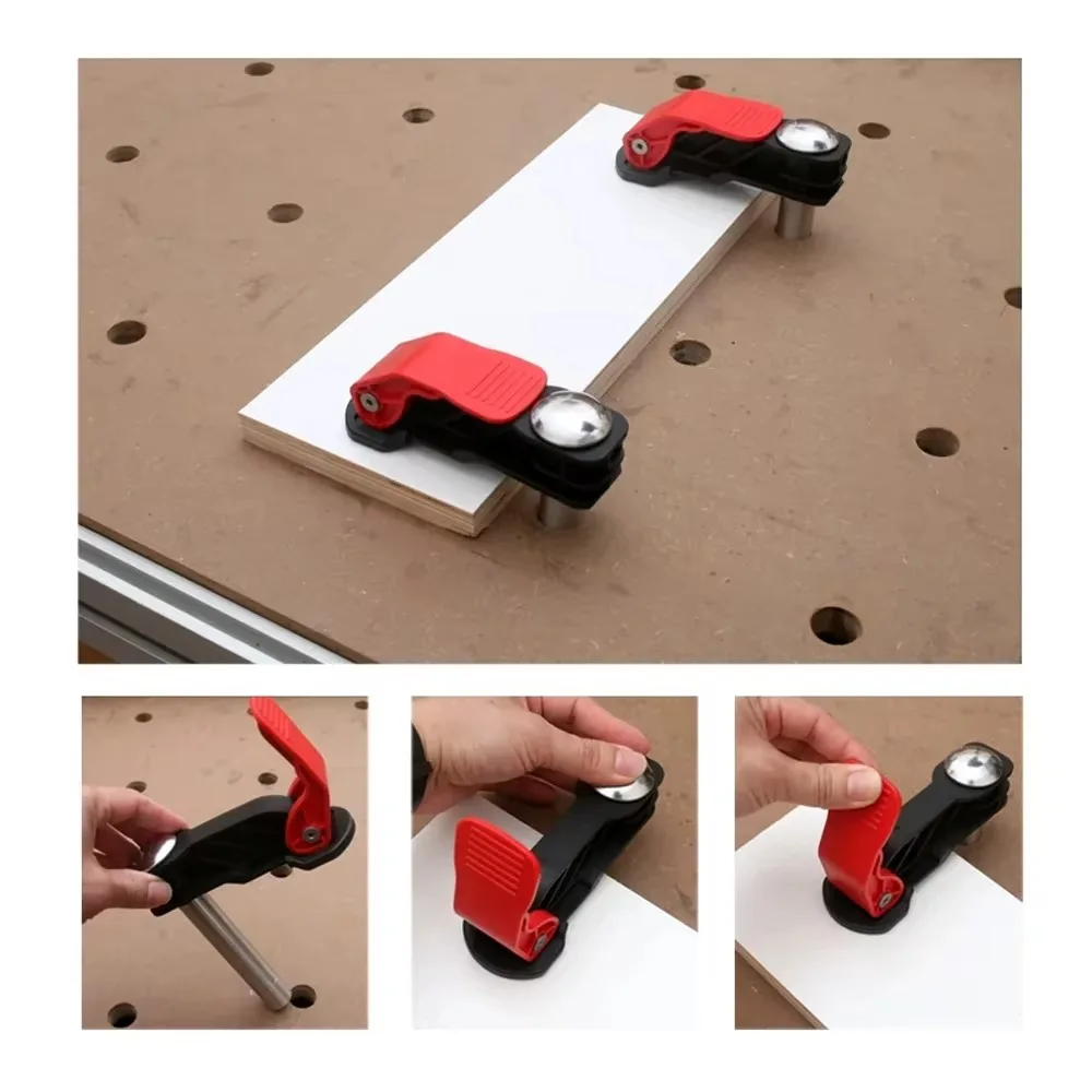 2Pcs Bench Hold Down Clamp Quick Acting for Woodworking - Fast Release Bench Dog Clamp - DIY Hand Tool 19mm Desktop Dog Hole