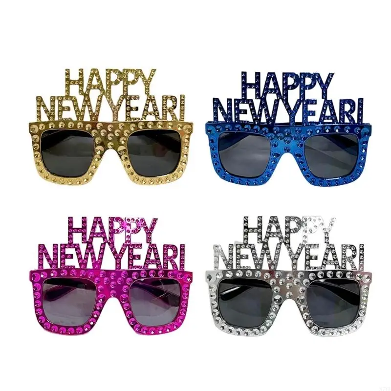 

N7YF Glasses Frames Happy New Year Eyeglasses New Year Glasses Party Photo Props