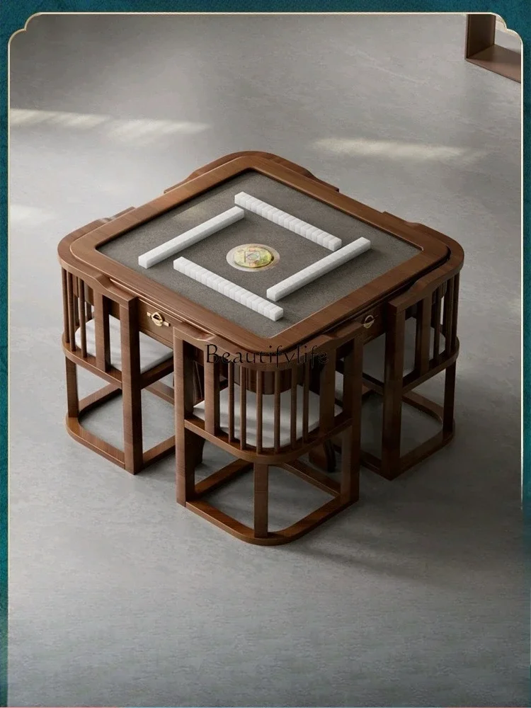 

Mahjong machine automatic household new Chinese solid wood dual-purpose integration