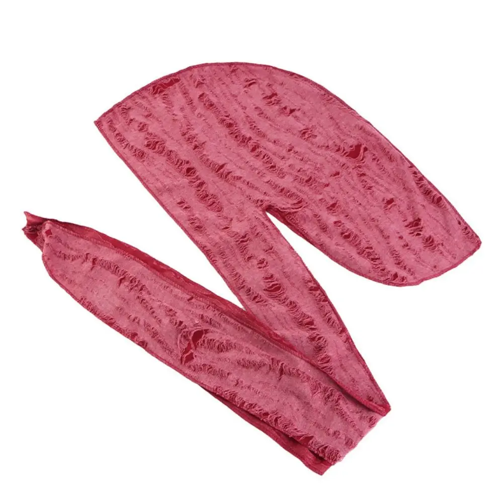 

Cotton Hip Hop Bandana Headscarf Breathable Cycling Head Scarf Long Tail Pirate Cap Strap Headband Hat Headband Hole Bandana Cap