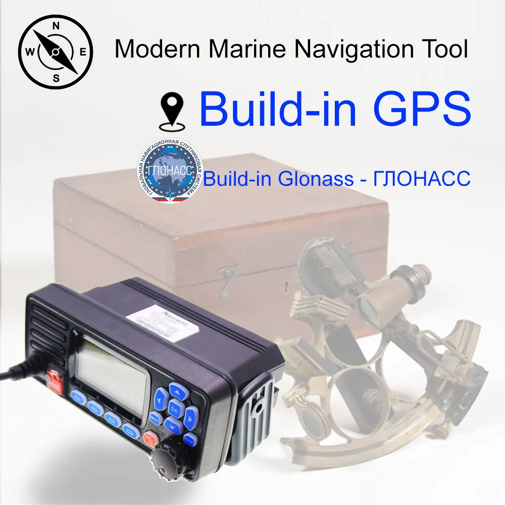 Recent RS-509MG With GPS VHF Fixed Marine Radio 25W 156.000-162.000MHz VHF Marine Radio IP67 Mobile Boat Walkie Talkie