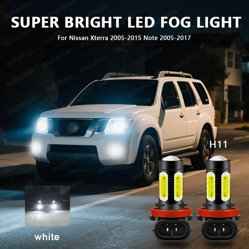 

2pcs 2400LM For Nissan Xterra 2005-2015 Note 2005-2017 LED H8 H11 Fog Light Bulb Car DRL Lamp 6000K 12V ﻿