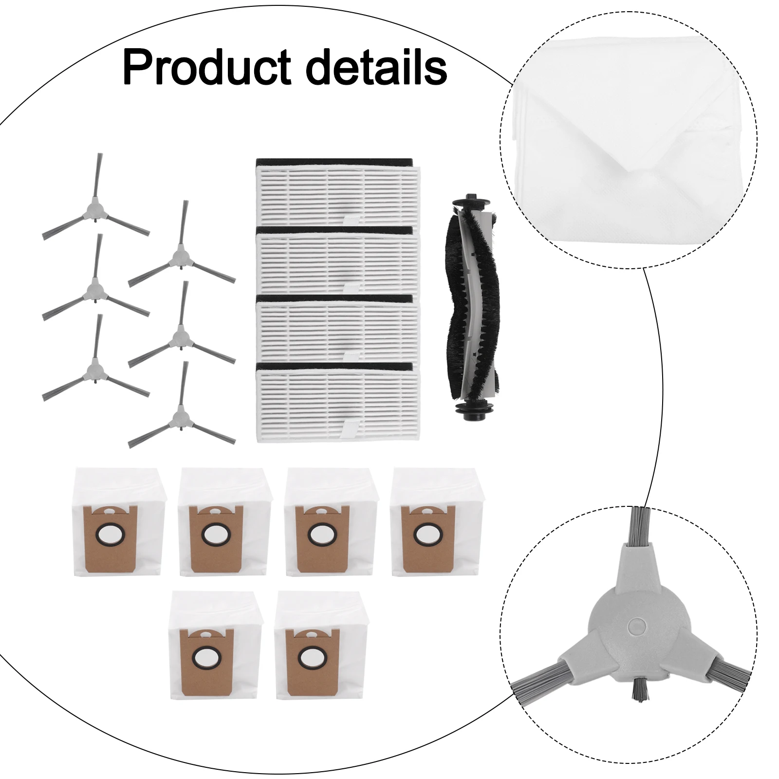 ل IHome ل AutoVac ل Nova/ل Nova Pro/ل Nova S1 Pro/ل هالة/ل Orbita Pro مكنسة كهربائية مجموعة فرشاة جانبية للفرشاة الرئيسية #4