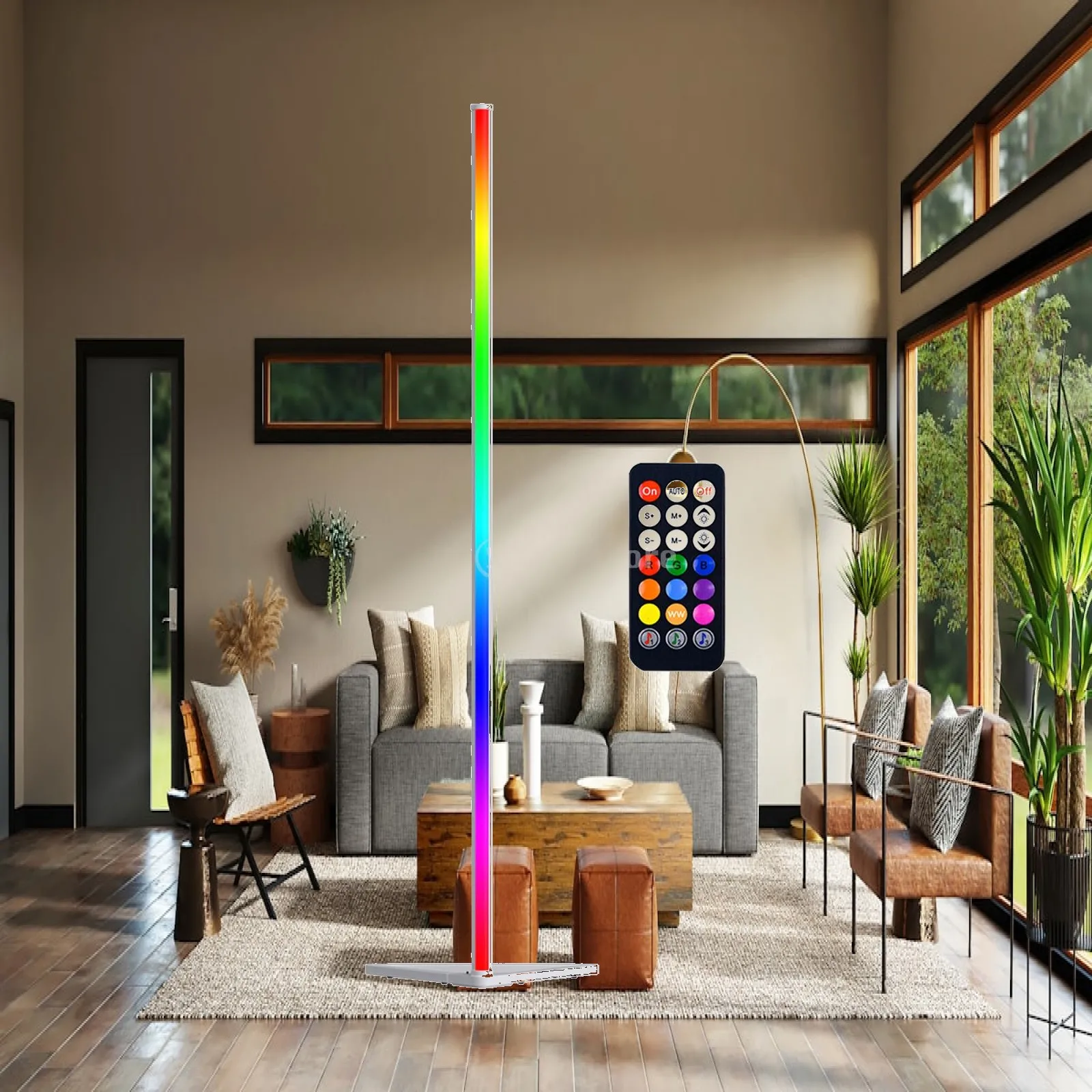 RGB Corner Floor Light Sturdy Base Timing with App and Remote Control Color Changing Ambience Light for Game Room Reading Corner