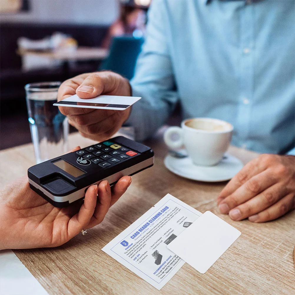 Nettoyeurs de cartes réutilisables, fournitures de livres et de cartes, nettoyeur de terminal de point de vente, lecteur de machine de crédit en PVC, côté touristes, 5 pièces