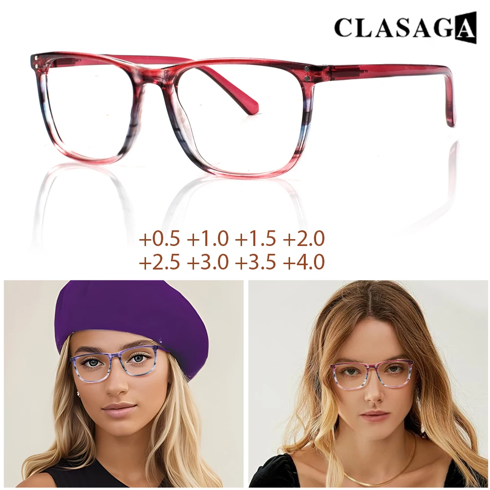 

CLASAGA 5 Pairs Reading Glasses Men and Women High Quality Readers Fashion Eyeglass Frames Spring Hinges Prescription Glasses