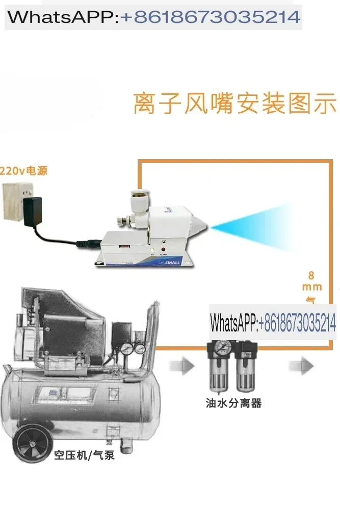 

Miniature electrostatic eliminator DC24V high frequency ion tuyere and lance head Miniature industrial ion neutralizer