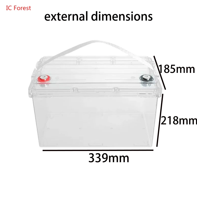 Transparent Screw Style Lifepo4 Battery Case Box 12V 90Ah 105Ah 150Ah 180Ah 200Ah Solar Cells RV Yacht Battery Storage Box