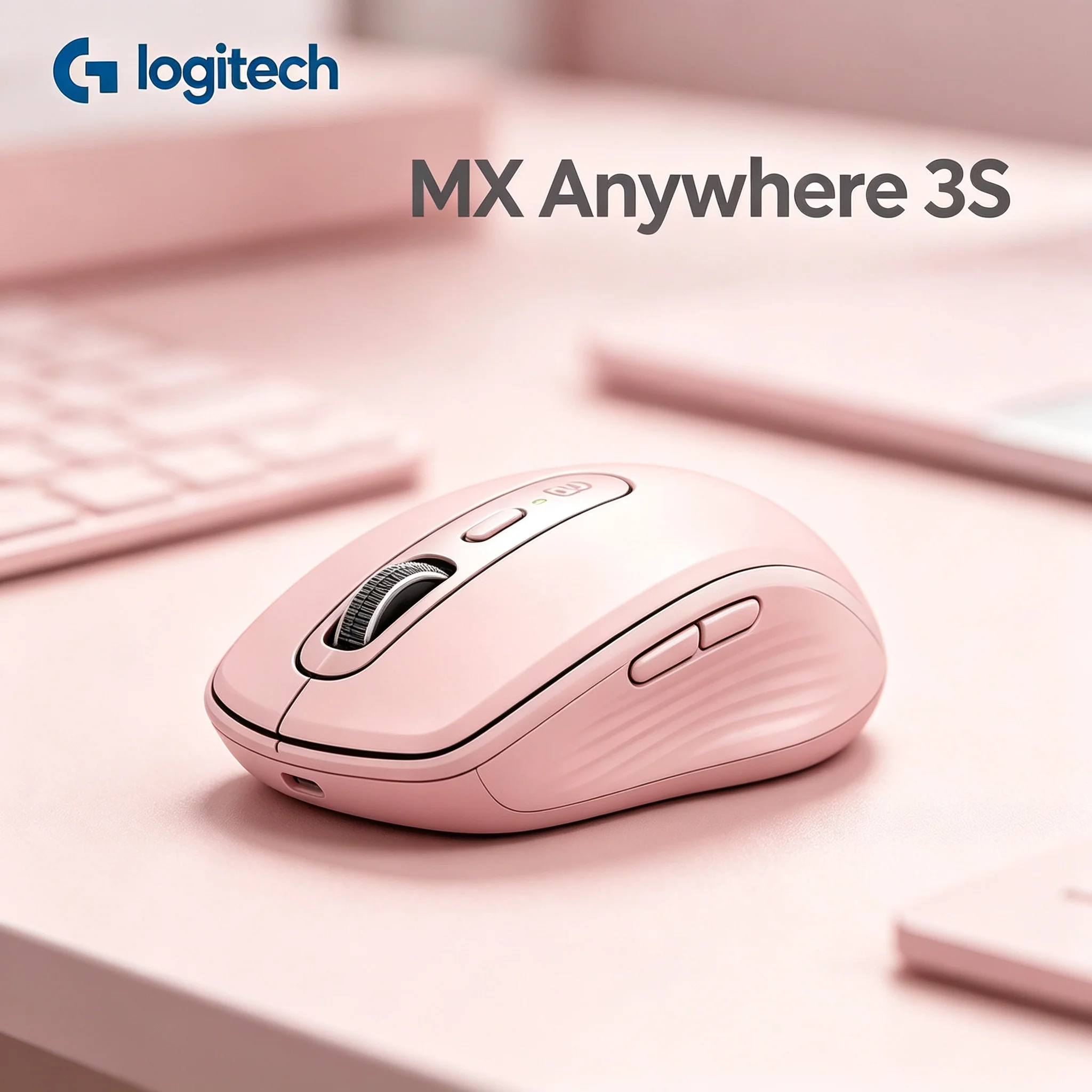 Logitech MX Anywhere 3S Wireless Ergonomic Mice, Silent Click, Travel Ready Multi-Device Mouse