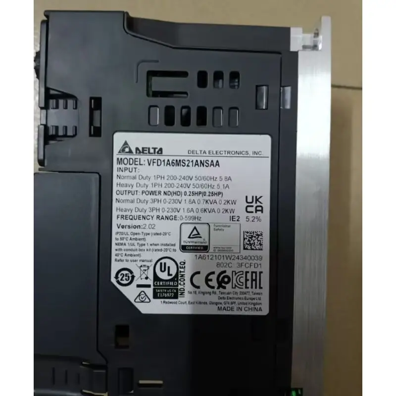 

Used VFD1A6MS21ANSAA 0.2kW inverter tested OK and shipped quickly