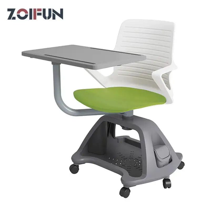 # WZOIFUN Furniture Modern School Chair 360 Degree Adjustable Writing Pad PP Plastic Training Chair For School Office