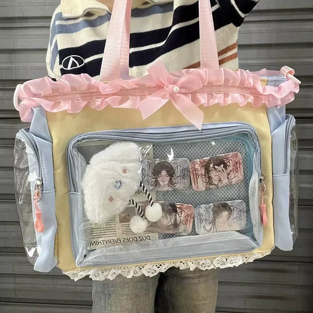 Neue Y2K süße japanische Ita Tasche Lolita Mädchen transparente Schultertasche große Kapazität Umhängetasche Casual Bag DIY Display Handtaschen