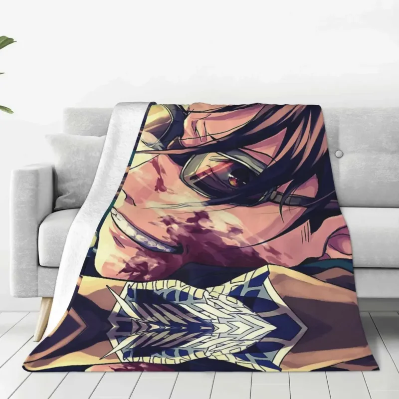 Ackerman Wings Of Liberty Attack On Titan Flannel Blankets Shingeki no Kyojin Japanese Anime Awesome Throw Blanket for Home