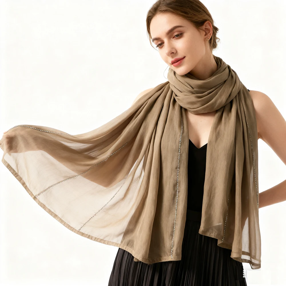 

Премиум шарф шаль мусульманский хиджаб со стразами тюрбан женский платок банданы повязка на голову Bufanda банданы повязки на голову Turbante Mujer