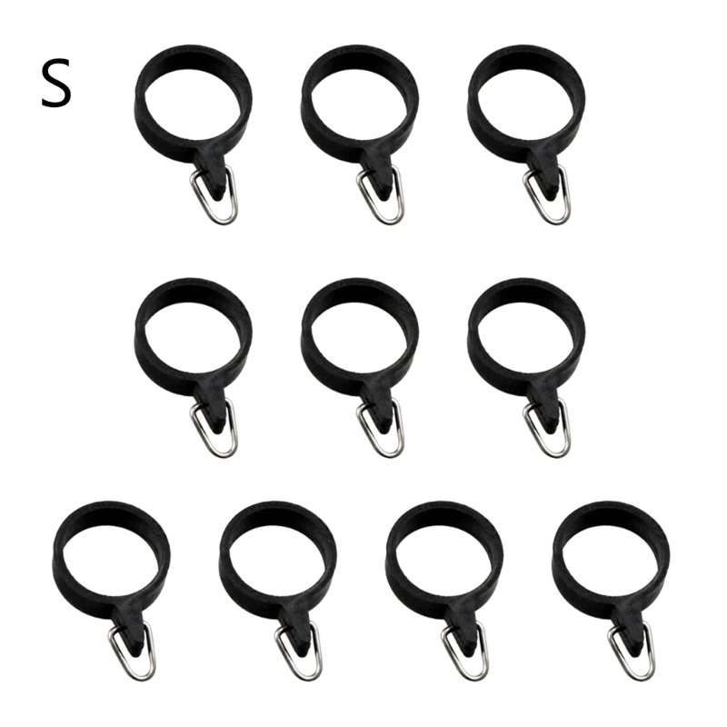  652D 10 Pcs Elastic Fishing Rod Hook Rings Keeper Fishing Hook Secure Holder Rubber Rings Metal Holder Lure Accessories