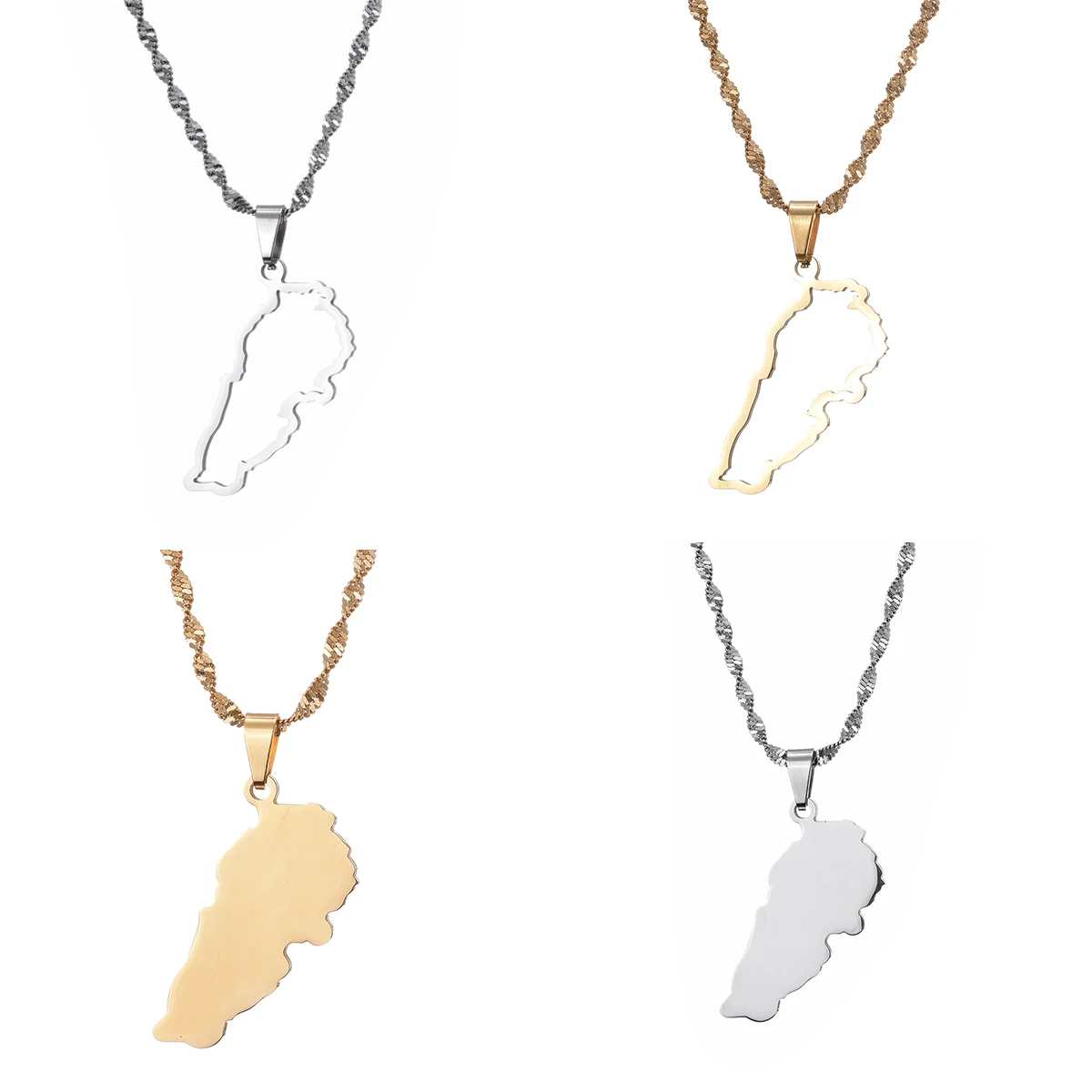 Liban Map Pendants Necklaces Jewelry Lebanon Map Chain Necklaces