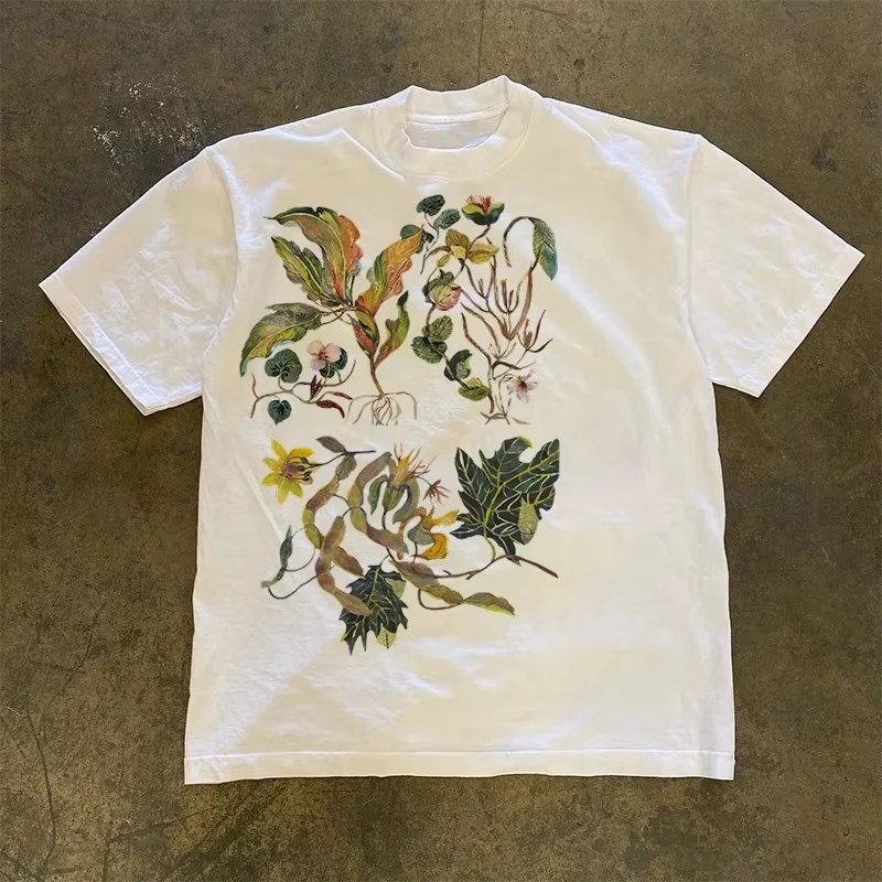 Y2K Cotton T-shirt Harajuku Graphic Print Punk Fashion Tee Streetwear Hiphop Top Rock Goth Oversized Casual Short Sleeve T-shirt