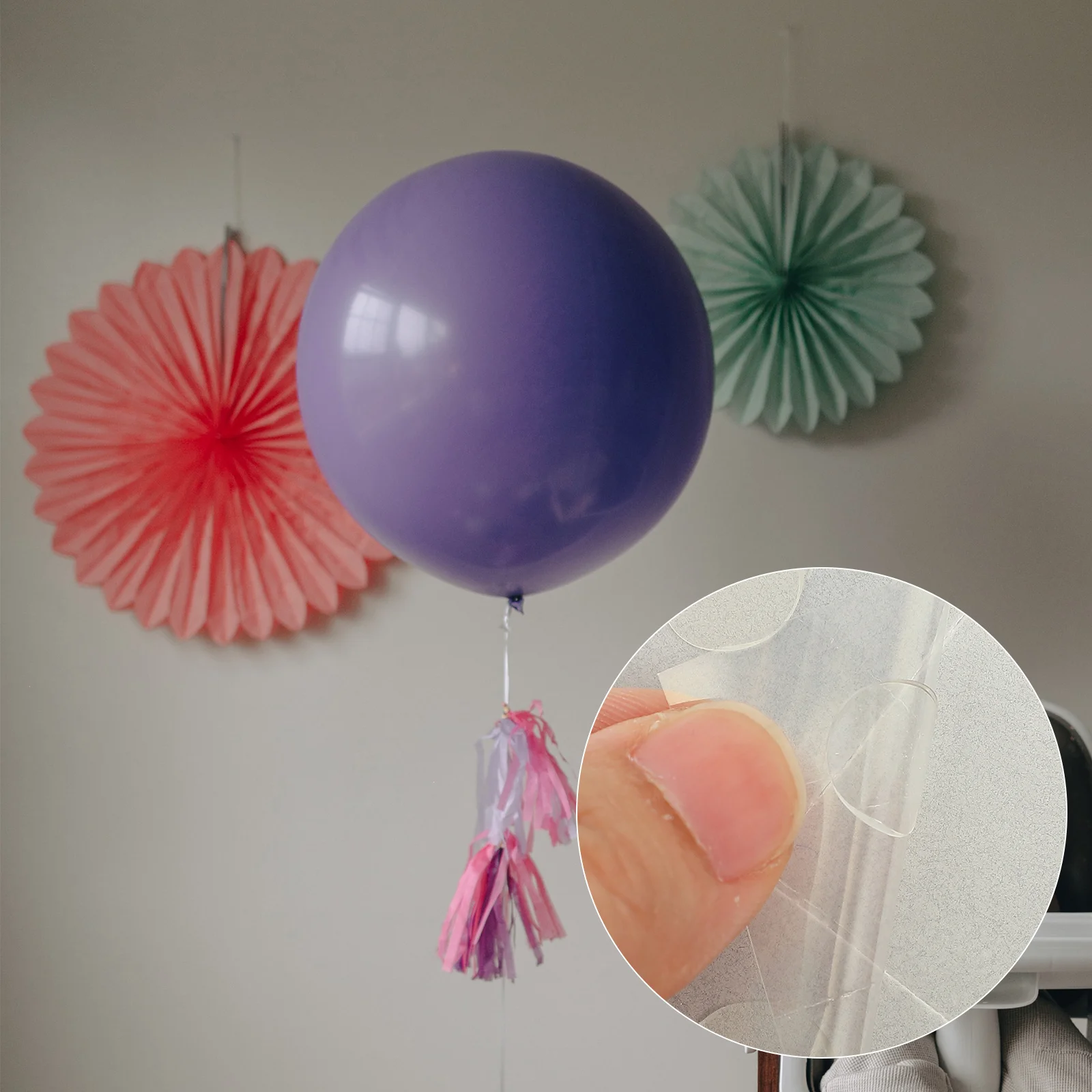 ملصقات بالونات لاصقة على الوجهين لديكور الحائط ونافذة الباب وأشرطة تزيين الحفلات #5