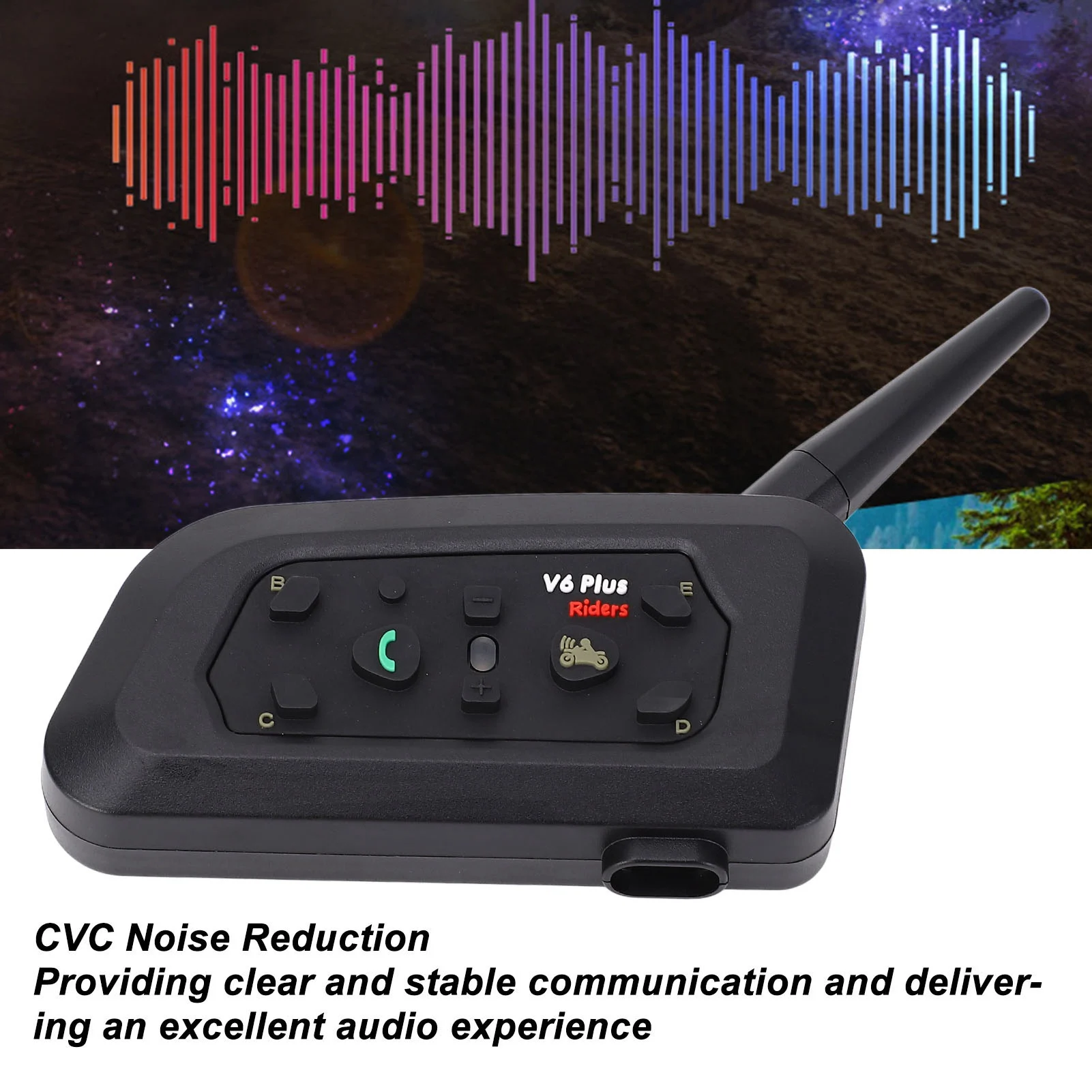 

Bluetooth Motorcycle Headset CVC Noise Reduction Long Lasting Compact Stable Communication Helmet Intercom Headset for Travel