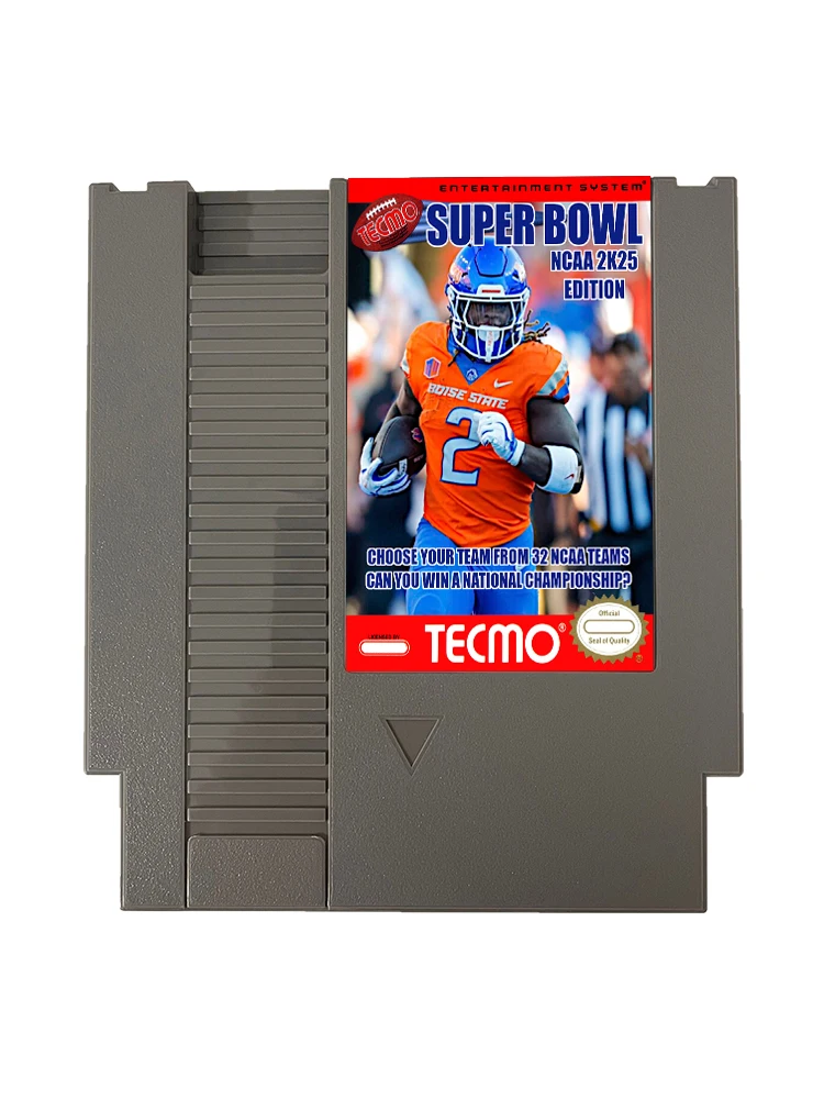 إصدار Tecmo Super Bowl NCAA 2K25 (تم تحديث: 01.01.25) - خرطوشة ألعاب NES لوحدة تحكم ألعاب الفيديو 72 دبابيس 8 بت
