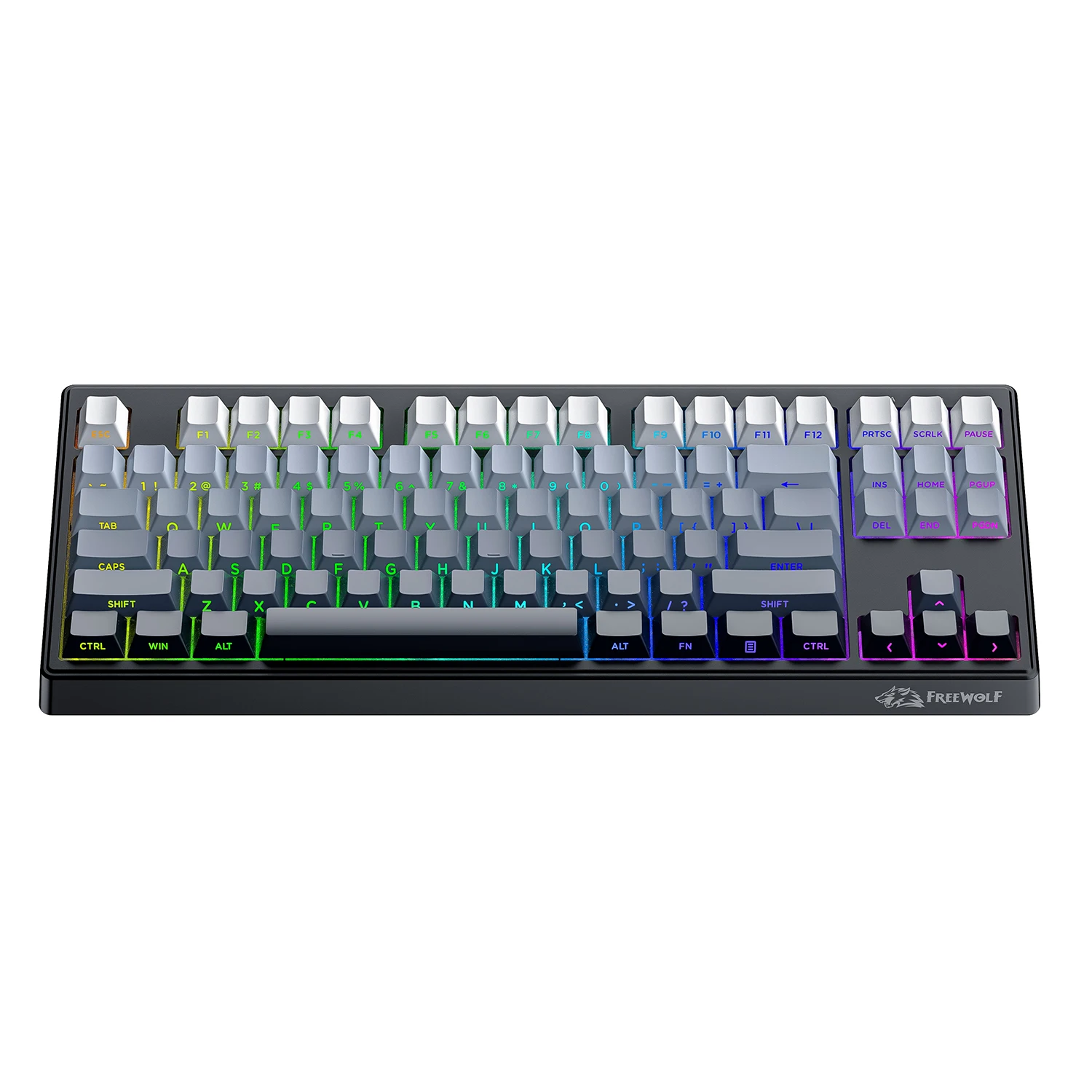 

M87V2 87-key Wireless Keyboard ,RGB lighting effect, 2.4G Bluetooth Tri-mode Connectivity, Multi-function Suitable for Computer