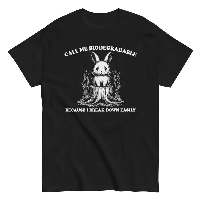 Biodegradable Sad Rabbit Cotton T Shirt Cute