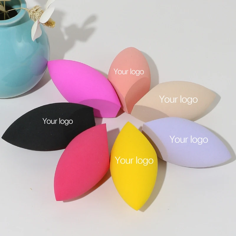 50pcs Custom Logo High Quality Reusable Soft Black Private Label Custom Make Up Sponge Vegan Latex Free Makeup Sponge